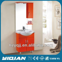 Hot Sale Free Standing Iraqi & Turkish Simple Design With Cupboards Gloss Orange Bathroom Cabinet MDF Bathroom Vanity